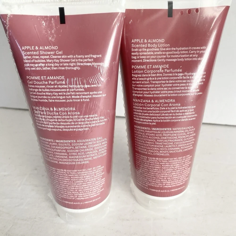 Mary Kay Apple & Almond Scented Body Lotion & Shower Gel 6.7oz 200 ml New Sealed
